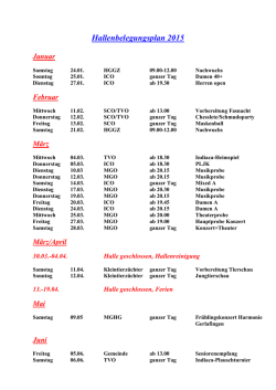 Hallenbelegungsplan 2015 - Gemeinde Obergerlafingen