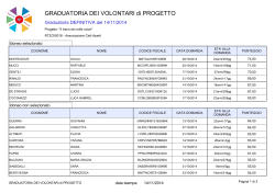 Graduatoria SCR 2014 - Associazione Cieli Aperti