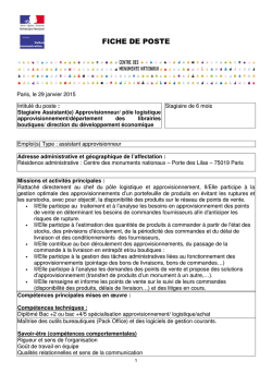 FICHE DE POSTE - Centre des monuments nationaux