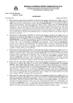 Notification 2 - BIDHAN CHANDRA KRISHI VISWA VIDYALAYA