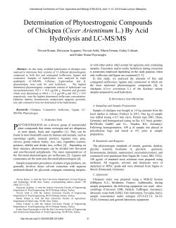 Determination of Phytoestrogenic Compounds of Chickpea (Cicer