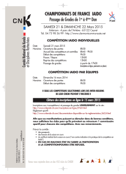 Programme championnat de France Iaïdo 2015 - auvergne