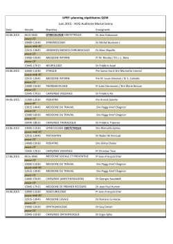 UPEF: planning répétitoires QCM Juin 2015