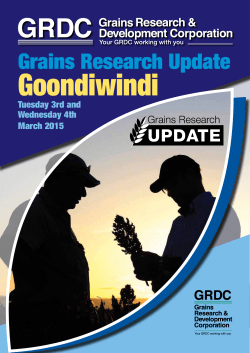 Goondiwindi GRDC Update Agenda and Fax/Mail