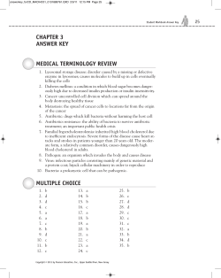 CHAPTER 3 ANSWER KEY MEDICAL TERMINOLOGY REVIEW