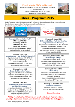 Jahres &ndash; Programm 2015