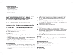 Informationen - Cin&eacute;math&egrave;que suisse