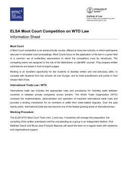 ELSA Moot Court Competition on WTO Law Information Sheet