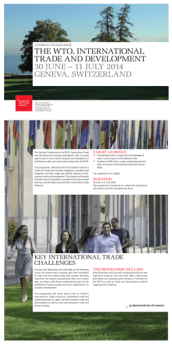 Flyer Summer Programme on the WTO 2014