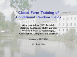 Closed-Form Training of Conditional Random Fields