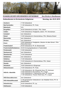 Gottesdienste PDF - Evangelischer Kirchenkreis Hofgeismar