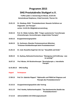 Jahresprogramm - SHG Prostatakrebs Stuttgart eV