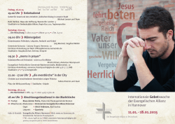 Internationale Gebetswoche der Evangelischen Allianz in Hannover
