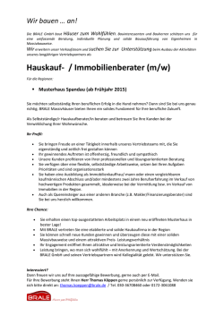 Hauskauf- / Immobilienberater (m/w)