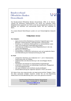 Volljuristen (m/w) - Bundesverband Öffentlicher Banken Deutschlands