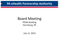 Board Meeting - PA eHealth Partnership Authority