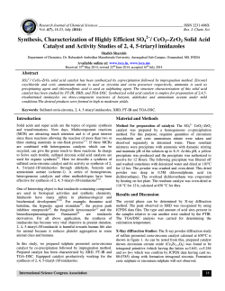 CeO2-ZrO2 Solid Acid Catalyst and Activity Studies of 2
