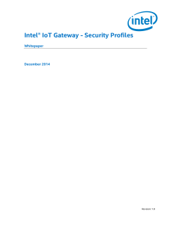 Intel® IoT Gateway - Security Profiles