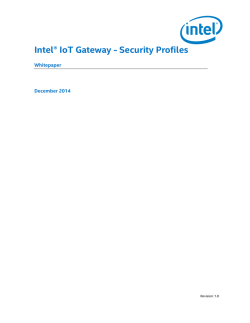 Intel&reg; IoT Gateway - Security Profiles