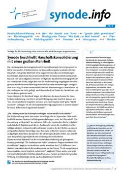 Informationsdienst "synode.info" - Evangelische Kirche im Rheinland