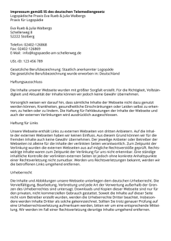 Impressum gem&auml;&szlig; &sect;5 des deutschen Telemediengesetz