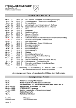 Dienstplan Aktiv 2015 - Freiwillige Feuerwehr Bolzum