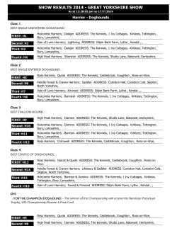 Harrier Results 2014 - Great Yorkshire Show