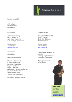 Newsletter Januar 2015 - Lilienthal, Sebastian