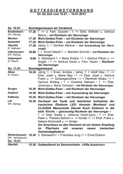 gottesdienstordnung - Pfarreiengemeinschaft Untermosel
