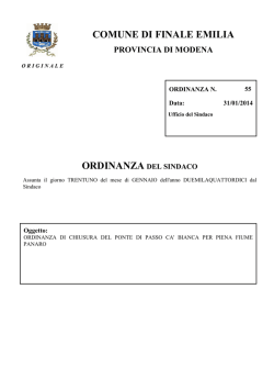 ordinanza del sindaco - Comune di Finale Emilia