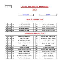 Horaire 1er weeekend - Tournoi Pee