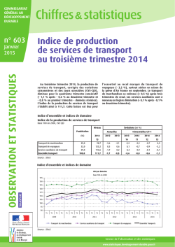Indice de production de services de transport au troisi&egrave;me trimestre
