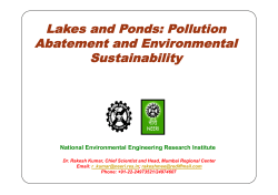 Lakes and Ponds: Pollution Abatement and Environmental