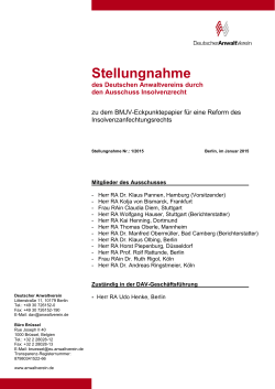 Insolvenzrecht - Deutscher Anwaltverein
