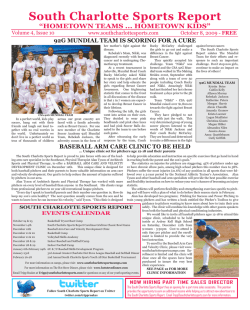 Issue 78 - South Charlotte Sports Report