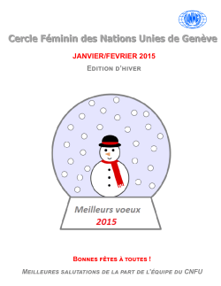 Bulletin Janvier/Février 2015
