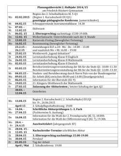 Allgemeine Termine - 2. Schulhalbjahr 2014/15