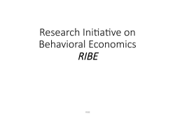 Research IniJaJve on Behavioral Economics - icode