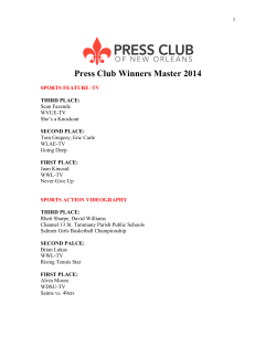 the list of winners. - Press Club of New Orleans