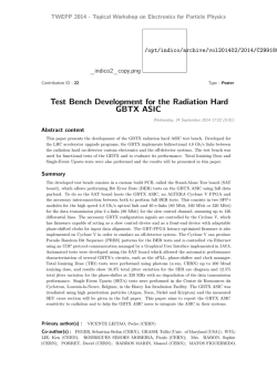 Test Bench Development for the Radiation Hard - Indico