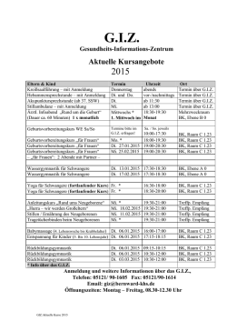 Kursprogramm 2015 - St. Bernward Krankenhaus