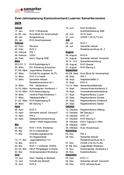 Jahresplanung 2015/2016 - Verband Luzerner Samaritervereine