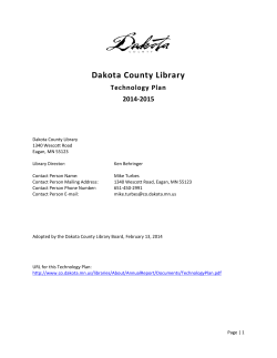 Dakota County Library Technology Plan 2014-2015