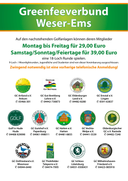Greenfeeverbund Weser-Ems