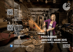 PROGRAMME JANVIER - MARS 2015 - Goethe