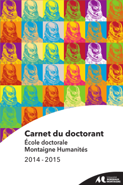 École doctorale - Université Bordeaux Montaigne