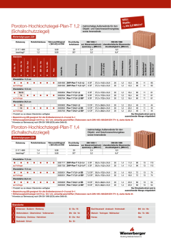 Technisches Datenblatt Hochlochziegel-Plan-T 1,2
