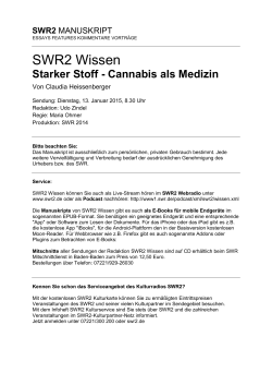 Manuskript: Starker Stoff - Cannabis als Medizin (PDF)