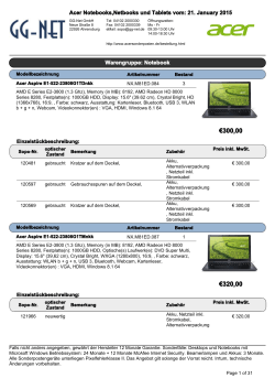 Sonderposten Acer Notebooks,Netbooks und Tablets