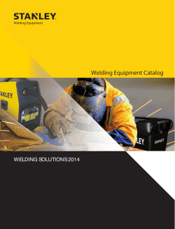 Welding Equipment Catalog - Stanley Welding Equipment Homepage